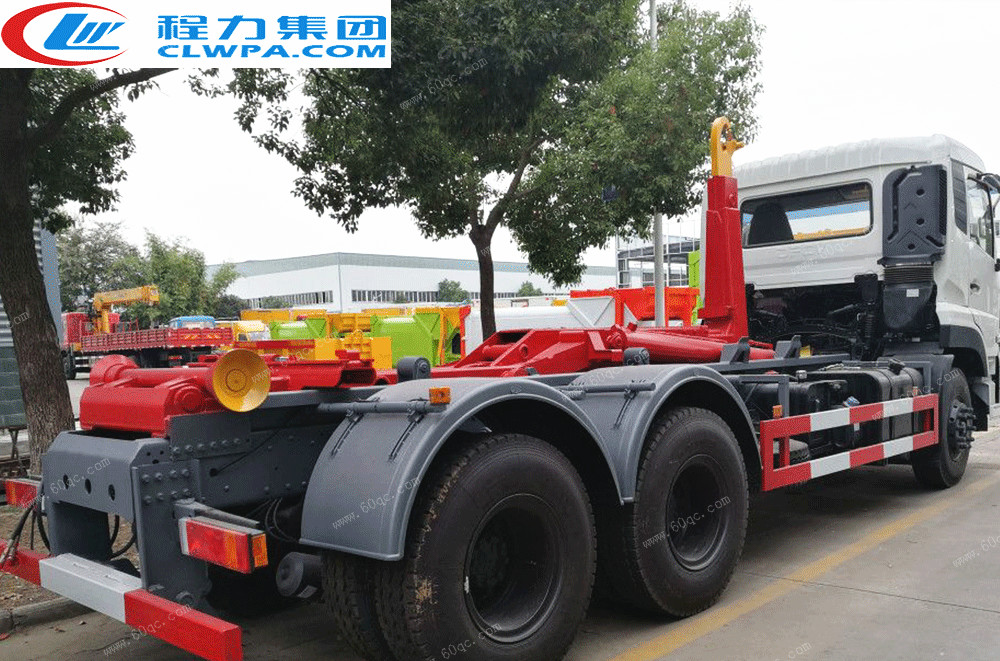 國五東風天龍后雙橋車廂可卸式垃圾車